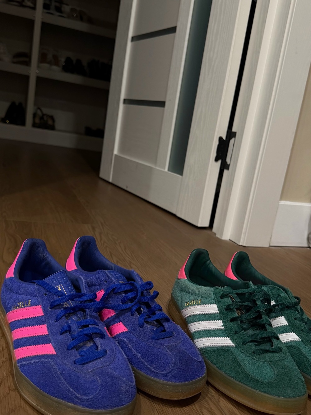 adidas Gazelle Sneakers — Blue with Pink & Green with Pink
